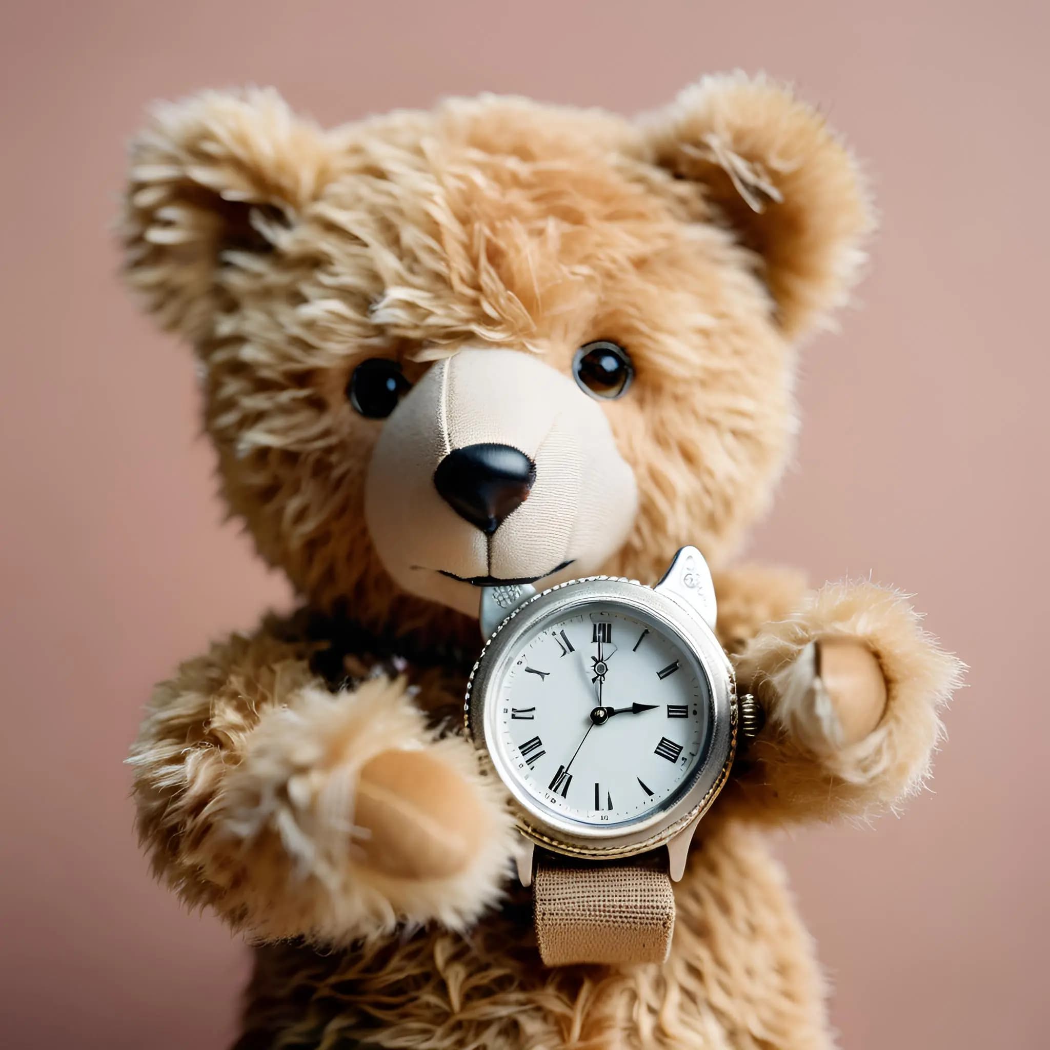 Spielender Teddybär zeigt die Betreuungszeiten der Bärenbande Kindertagespflege